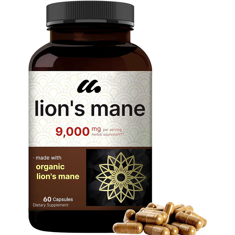 Lion Mane Mushroom - แคปซูลเห็ดหัวลิง - ใช้สารสกัดจากผงเห็ดหัวลิงออร์แกนิก - ช่วยเสริมสร้างสมองและสุขภาพภูมิคุ้มกัน