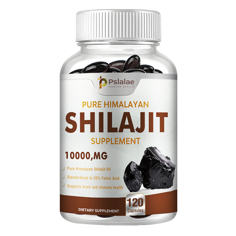 Shilajit Resin Pure - แคปซูลเรซิน Shilajit หิมาลัยบริสุทธิ์สูตรด้วยกรดฟูลวิค 20% - สารสกัด