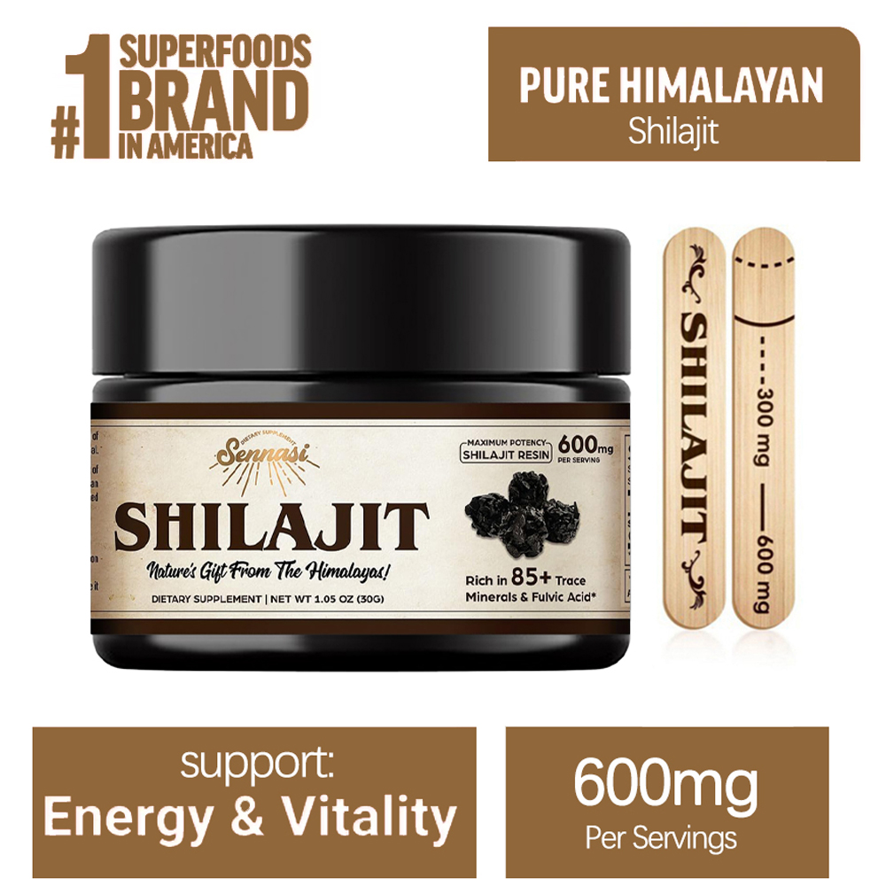 Shilajit Resin Pure - ชิลลาจิตแท้จากเทือกเขาหิมาลัย 85+ แร่ธาตุธรรมชาติ อาหารเสริมชิลลาจิตเพื่อพลังงาน ความแข็งแกร่ง สมอง