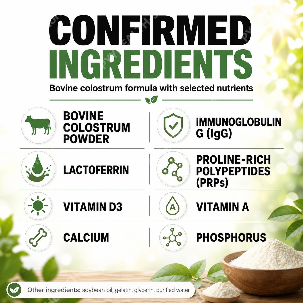 ผงน้ำนมคอลอสตรัมจากวัว ช่วยเสร - Colostrum Bovine Powder บทวิจารณ์และราคา