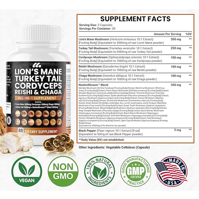 ผลิตภัณฑ์เสริมอาหารเห็ดหัวลิงป - Lion Mane Mushroom บทวิจารณ์และราคา