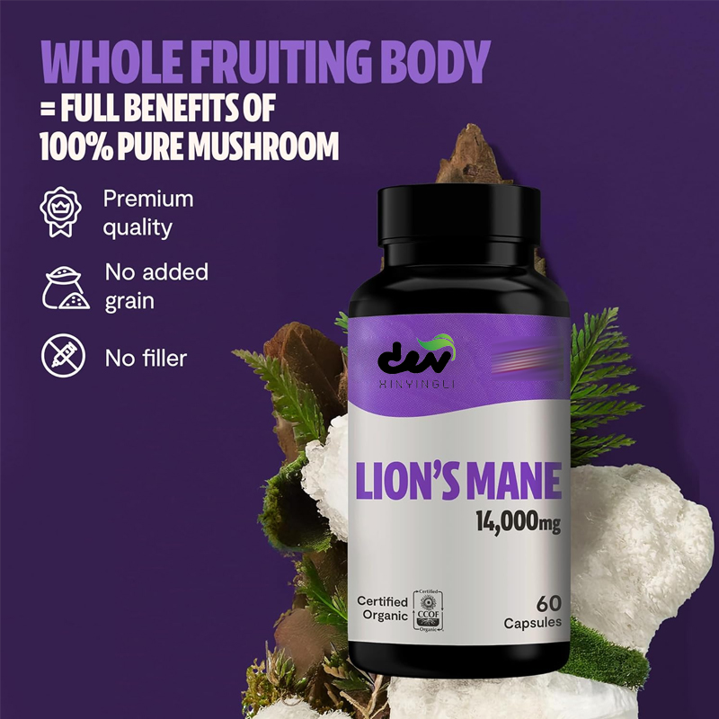 แคปซูลเสริมอาหารเห็ดหลินจือ 14 - Lion Mane Mushroom บทวิจารณ์และราคา
