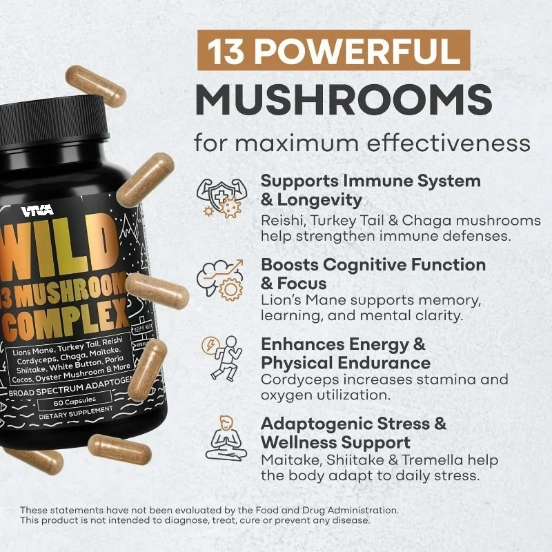อาหารเสริมเห็ด -10:1 เห็ดหลินจ - Lion Mane Mushroom บทวิจารณ์และราคา