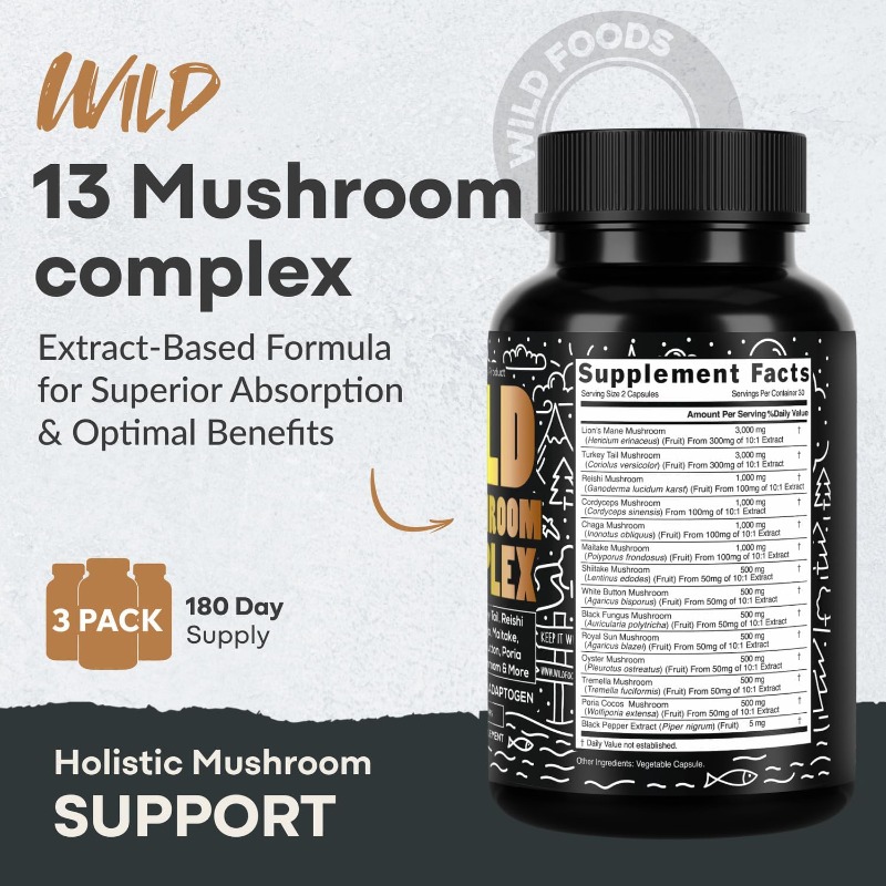 อาหารเสริมเห็ด -10:1 เห็ดหลินจ - Lion Mane Mushroom บทวิจารณ์และราคา