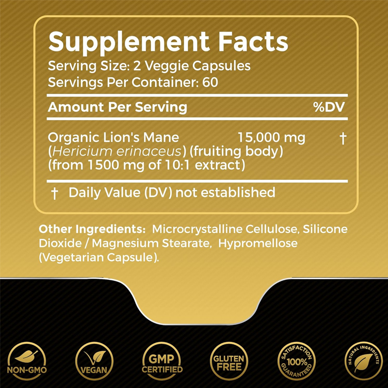 ผลิตภัณฑ์เสริมอาหารเห็ดเห็ดหัว - Lion Mane Mushroom บทวิจารณ์และราคา